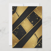 Luxe Noir Élégant Invitation Formel Noir et Or (Dos)