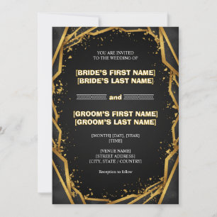 Luxe Noir Elegant Minimalistisch Zwart en Goud Kaart