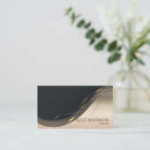 Luxe noir or élégant avocat Carte de visite (Debout devant)