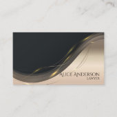 Luxe noir or élégant avocat Carte de visite (Devant)