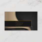 Luxe noir or élégant avocat Carte de visite (Dos)