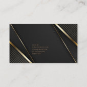 Luxe noir or élégant avocat Carte de visite (Dos)