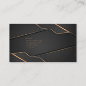 Luxe noir or élégant avocat Carte de visite (Dos)