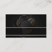 Luxe noir or élégant avocat Carte de visite (Dos)