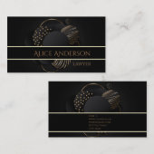 Luxe noir or élégant avocat Carte de visite (Devant / Derrière)
