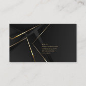 Luxe noir or élégant avocat Carte de visite (Dos)