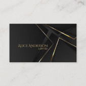Luxe noir or élégant avocat Carte de visite (Devant)