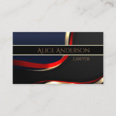 Luxe noir or élégant avocat Carte de visite (Devant)