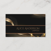 Luxe noir or élégant avocat Carte de visite (Devant)