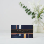 Luxe noir or élégant avocat Carte de visite (Debout devant)