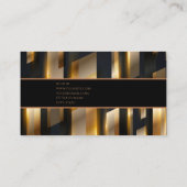 Luxe noir or élégant avocat Carte de visite (Dos)