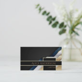 Luxe noir or élégant avocat Carte de visite (Debout devant)