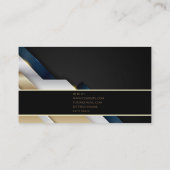 Luxe noir or élégant avocat Carte de visite (Dos)