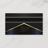 Luxe noir or élégant avocat Carte de visite (Dos)