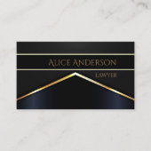 Luxe noir or élégant avocat Carte de visite (Devant)