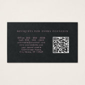 Luxe noir rose floral moderne Aquarelle QR Code (Dos)