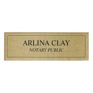 Luxe Notaris Openbare Naam Badge Goud Linen