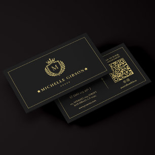 Luxe onroerend goed monogram wapenschild kroon fra visitekaartje