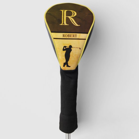 Luxe ontwerp Robert “R” monogram leer Golfheadcover (Voorkant)