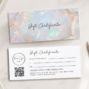 Luxe Opal Logo QR Code Cadeaubon Certificaat
