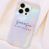 Luxe Opal Shell Holographic Elegant Nom de script