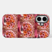 Luxe Orange Flowers iPhone 16 Coque (Verso (horizontal))