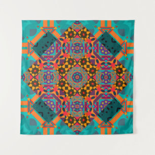 Luxe oranje arabesque naadloos patroon wandkleed