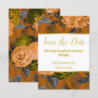 LUXE ORANJE GOUD WITTE RSVP KAART