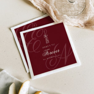 Luxe Oud Geld Retro Calligrafie Bruiloft Servet