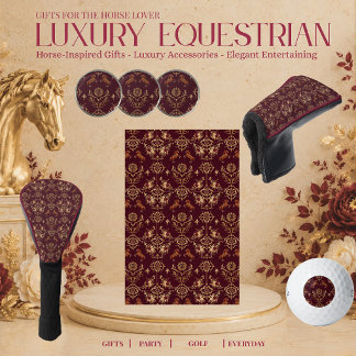 Luxe Paardensport Bourgondië en Goud Golfhanddoek