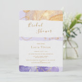 Luxe Paars en Golden Abstract Vrijgezellenfeest Kaart (Staand voorkant)