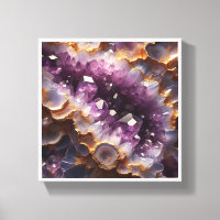 Luxe Paarse Amethist Geode - Goud Omrande Kristal 