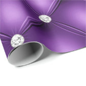 Luxe Paarse Diamond Tufted Pattern Cadeaupapier (Rol Hoek)