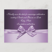 Luxe Paarse Elegant Lint Opslaan datum kaart (Achterkant)