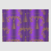 Luxe Paarse en gouden kerst Tissuepapier (Voorkant)