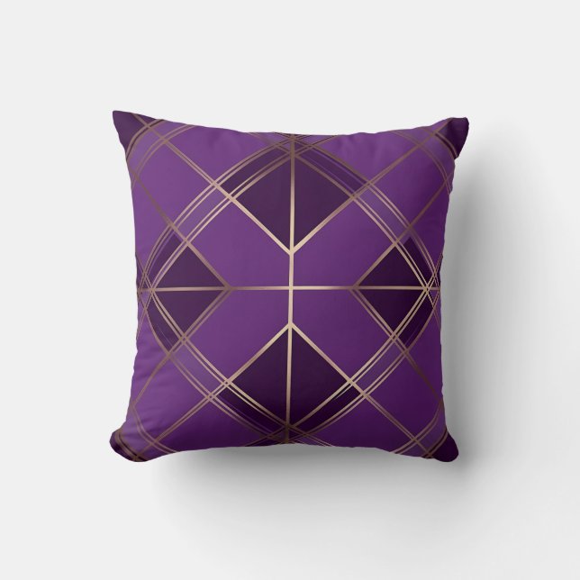 Luxe Paarse en gouden Sierkussen (Voorkant)