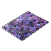 Luxe Paarse Folie Glitter-honingraatpatroon Notitieboek (Linkerzijde)