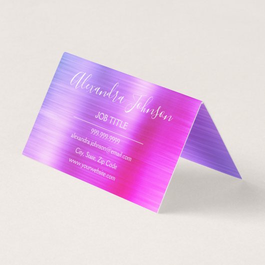 Luxe Paarse Folie Moderne Zaken Visitekaartjes (Achterkant)