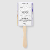 Luxe Paarse & Golden Abstracte huwelijksprogramma Handwaaier (Achterkant)