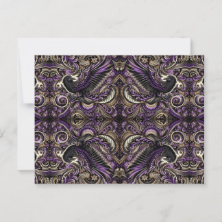 Luxe Paarse Gouden Batik Raven Tessellation Mozaïe Briefkaart