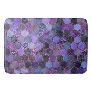 Luxe Paarse metalen flacon Glitter honingraatpatro Badmat