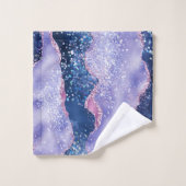 LUXE PAARSE PINK SPARKLE MARBLE CUSTOE BAD HANDDOEK (Wasdoekje)