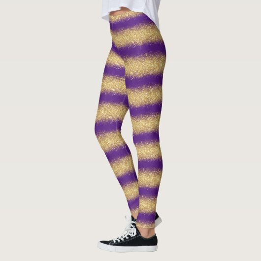 Luxe Paarse Populaire Gift Gold Glitter Leggings (Links)