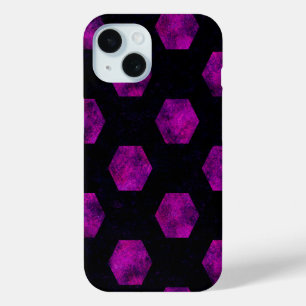 Luxe Paarse Retro Zwart Hexagon Patronen Magic