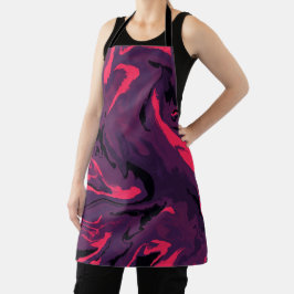 Luxe Paarse zwarte zeshoek kleur Abstracte magie Schort
