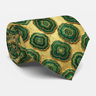 Luxe Pakketdas Bosgroen Gouden Geode Nekdas Stropdas