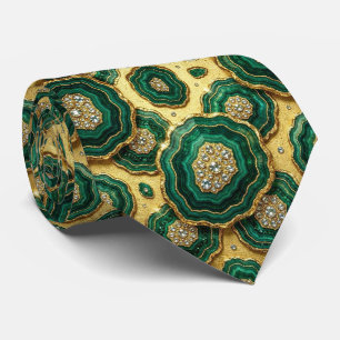 Luxe Pakketdas Bosgroen Gouden Geode Nekdas Stropdas
