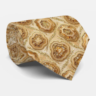 Luxe Pakketdas   Kameel + Gouden Geode Nekdas Stropdas