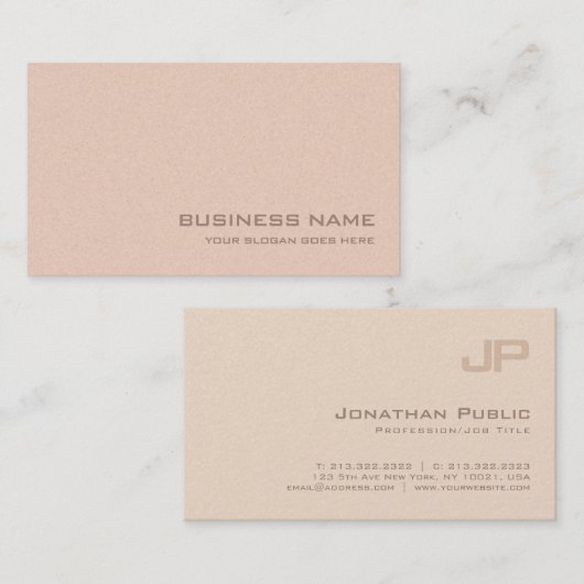 Luxe Parel Finish Salon Elite Monogram Plain Visitekaartje (Voorkant / Achterkant)