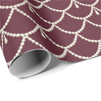Luxe Parel Garlanden Patroon | Elegante Ivoren Par Cadeaupapier